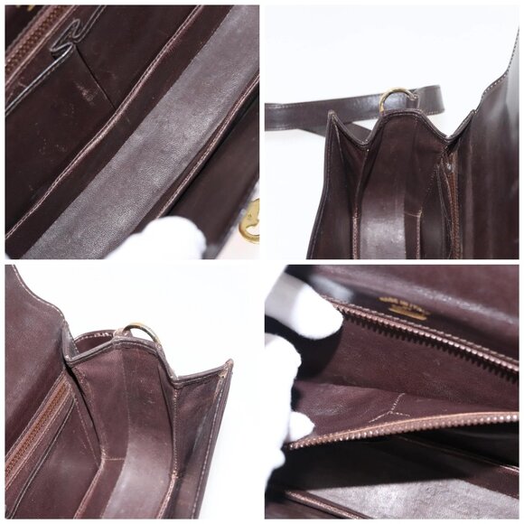 GUCCI Shoulder Bag Leather Brown gold Auth fm4925 - Picture 15 of 16